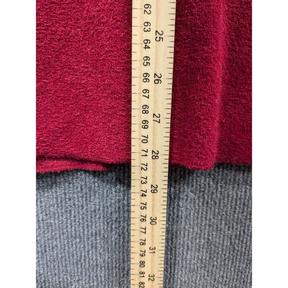 Soft Surroundings Fleece Jacket Womens Small Button Accent Pile Mock Neck Red - Picture 7 of 10